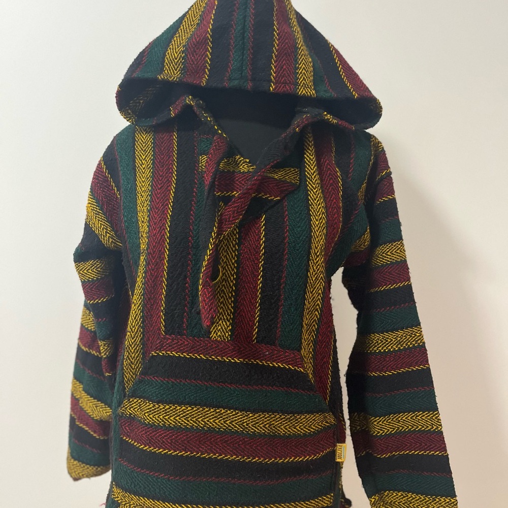 Multi Coloured Striped Poncho
